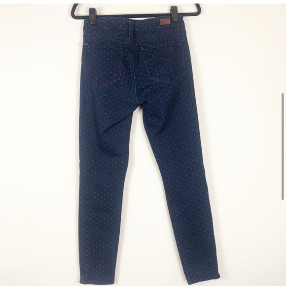 Paige dark wash jeans in Hoxton ankle with polkadot and zipper - Picture 5 of 10